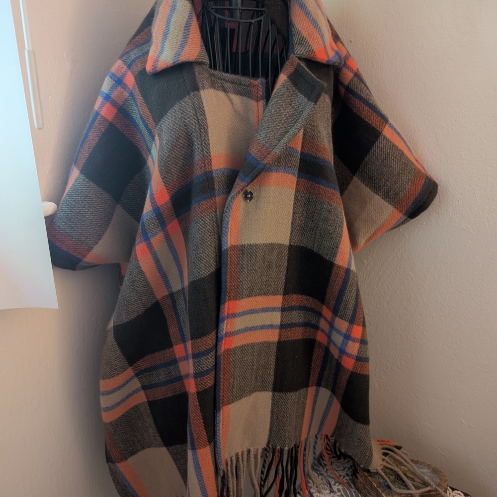 Plaid Women's Cape Coat